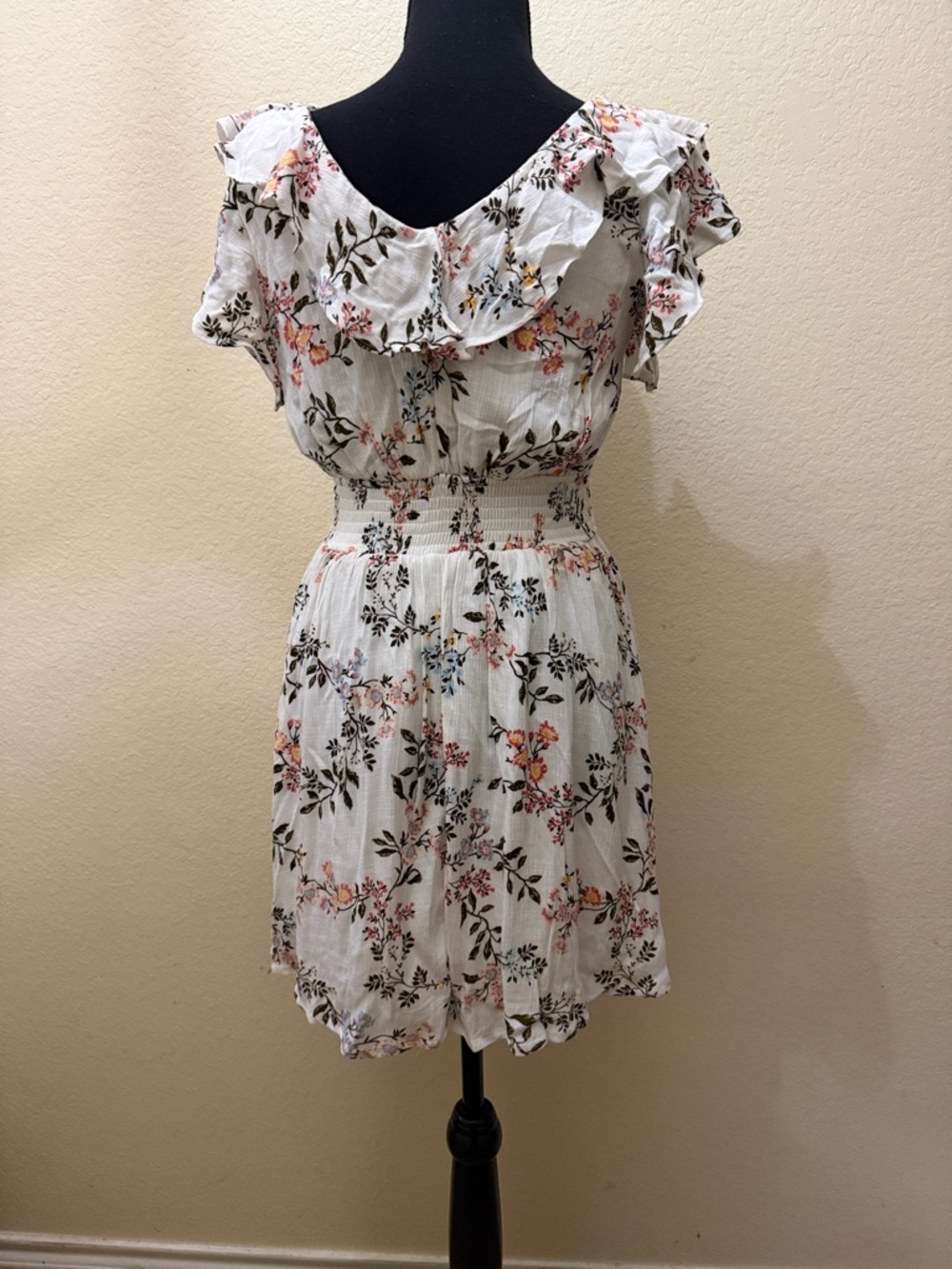 American Rag White Floral Ruffle Mini Dress - Picture 3 of 4